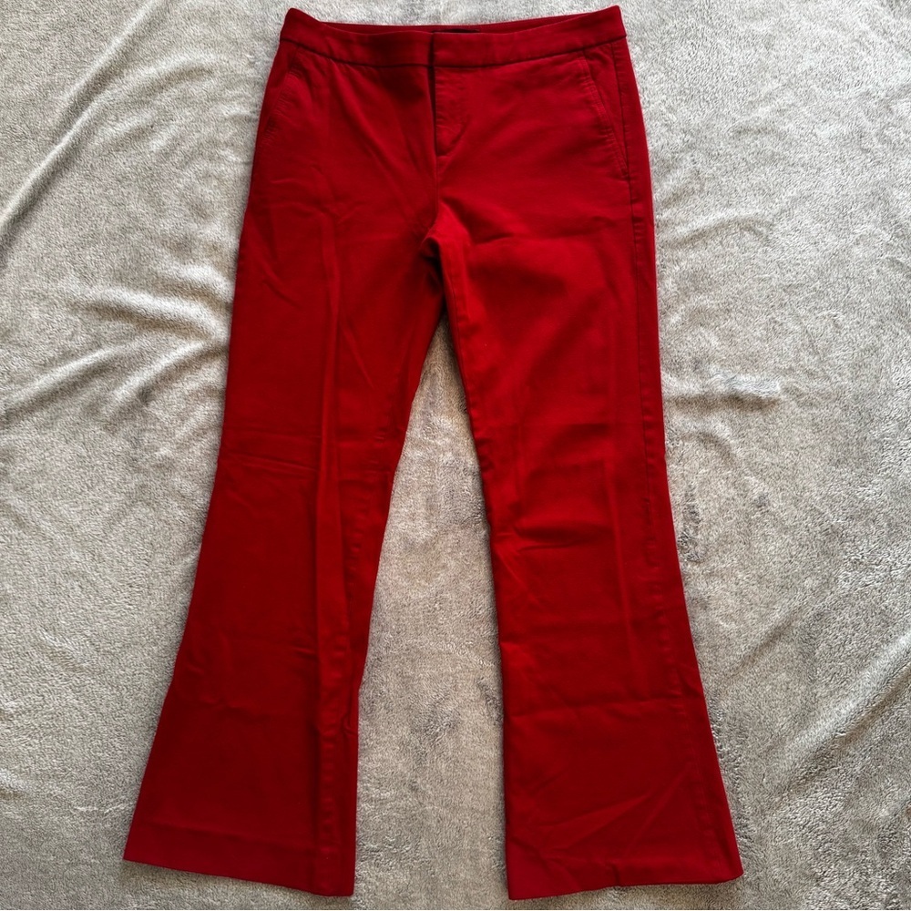 Banana Republic Red Flare Trousers Pants - Cotton Mix - Size 8
